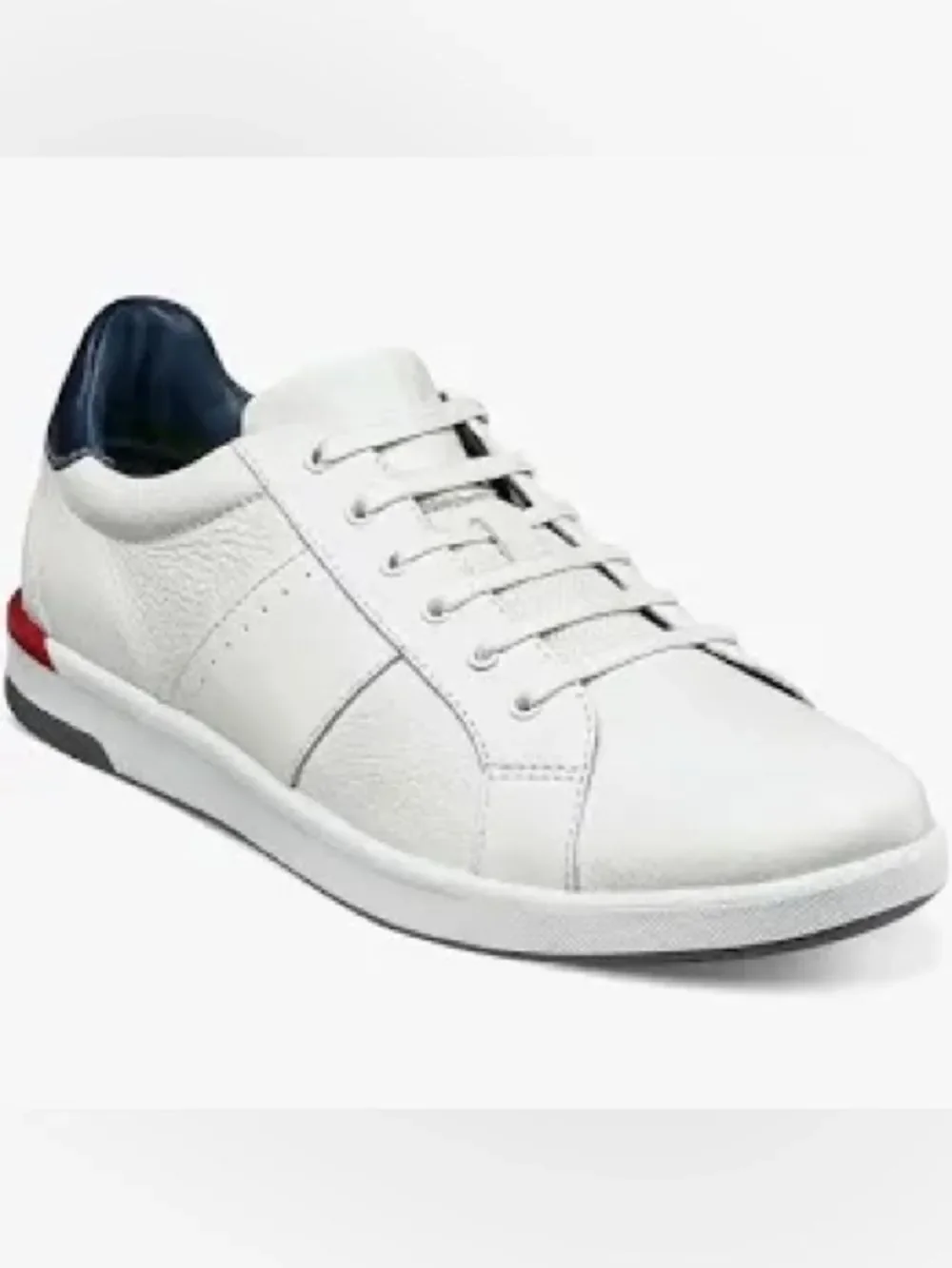 NEW Florsheim Mens Leather White Sneakers